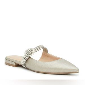 Kelly & Katie Silver Crystal Embellished Mules